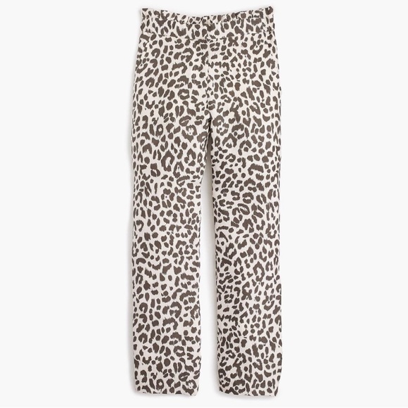 J. Crew Ruffle Waist Leopard Print Linen Pants - Picture 4 of 4
